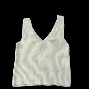 JUICY COUTURE Knitted V Neckline Sleveless Ivory Color Medium Top BNWT